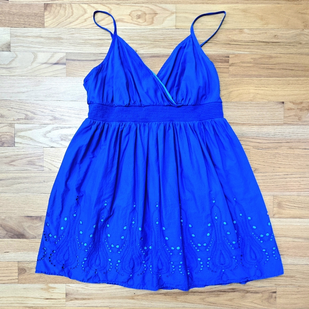 Vibrant PLUS SIZE Blue Sleeveless Sundress - 100% Cotton